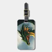 Green Dragon Fantasy Gepäckanhänger (Vorderseite vertikal)