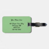 Green Dragon Fantasy Gepäckanhänger (Rückseite horizontal)