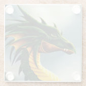 Green Dragon Fantasy Glasuntersetzer (Rückseite)