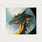 Green Dragon Fantasy Wandteppich (Vorderseite (Horizontal))