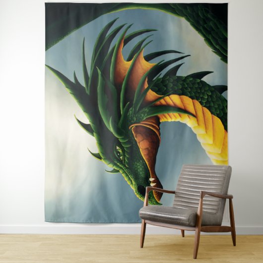 Green Dragon Fantasy Wandteppich (Beispiel)