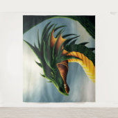 Green Dragon Fantasy Wandteppich (Vorderseite)