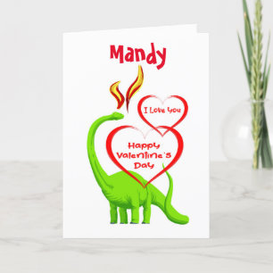 Green Dragon Happy Valentine's Day Card Karte