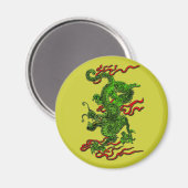 Green Dragon mit Red Ribbons Apparel & Geschenke Magnet (Vorderseite/Rückseite)