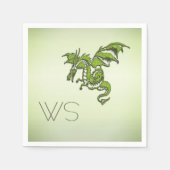 Green Dragon Monogram Napkins Serviette (Vorderseite)