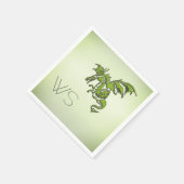 Green Dragon Monogram Napkins Serviette (Ecke)