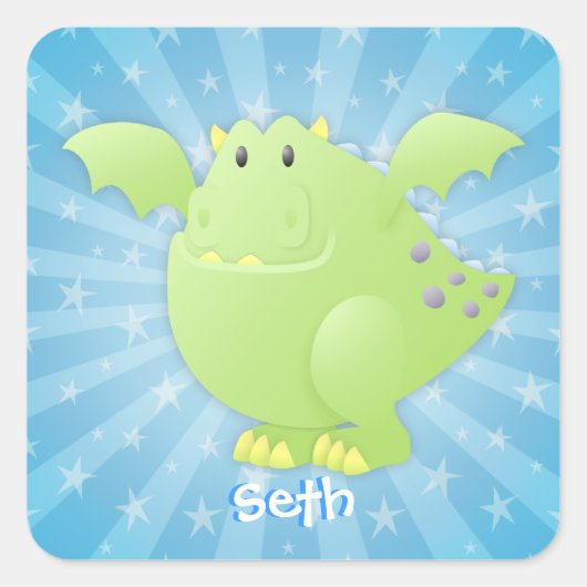 Green Dragon Monster Custom Stickers (Vorderseite)