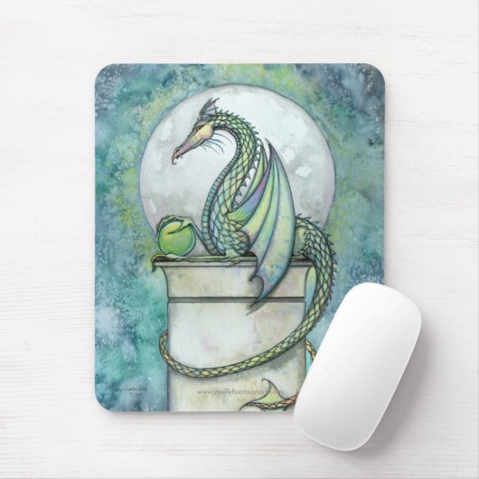 Green Dragon Mousepad von Molly Harrison (Mit Mouse)