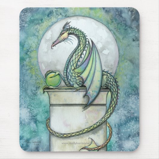 Green Dragon Mousepad von Molly Harrison (Vorne)
