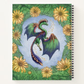 Green Dragon of Summer Blume Fantasy Art Notizblock (Rückseite)