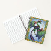 Green Dragon of Summer Blume Fantasy Art Notizblock (Innenseite)