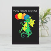 Green Dragon Party Einladung (Stehend Vorderseite)
