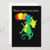 Green Dragon Party Einladung (Vorne/Hinten)