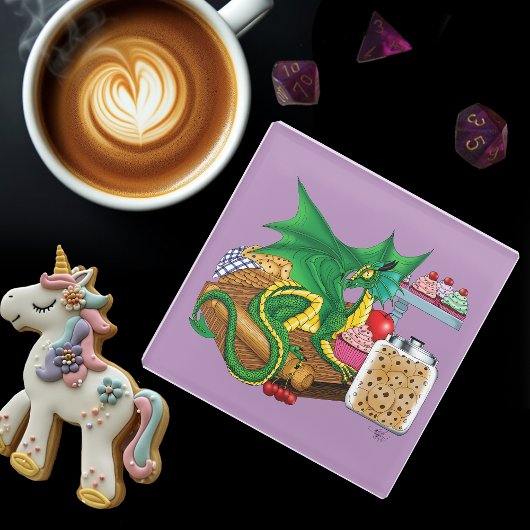 Green Dragon Pastry Koch Glasuntersetzer