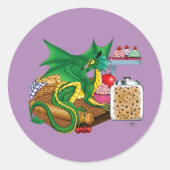Green Dragon Pastry Koch Runder Aufkleber (Vorderseite)
