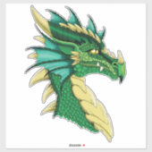 Green Dragon Portrait Aufkleber (Blatt)