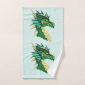 Green Dragon Portrait Badhandtuch Set (Handtuch)