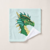 Green Dragon Portrait Badhandtuch Set (Waschlappen)