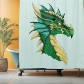 Green Dragon Portrait Duschvorhang