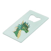 Green Dragon Portrait Geldbeutel Flaschenöffner (Vorderseite Schrägansicht)