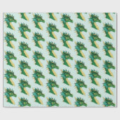 Green Dragon Portrait Geschenkpapier (Flach)