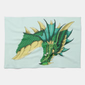 Green Dragon Portrait Geschirrtuch (Horizontal)