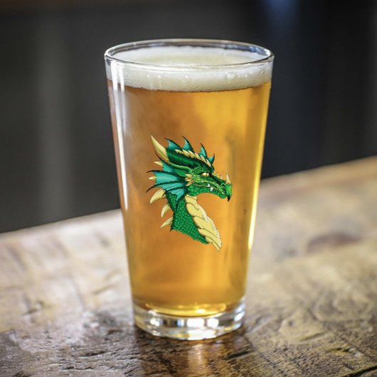 Green Dragon Portrait Glas