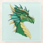 Green Dragon Portrait Glasuntersetzer (Vorderseite)