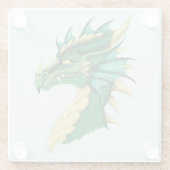 Green Dragon Portrait Glasuntersetzer (Rückseite)