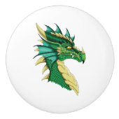 Green Dragon Portrait Keramikknauf (Vorderseite)