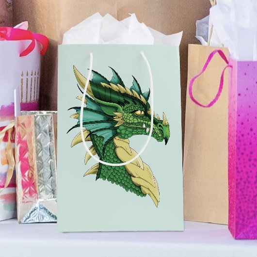 Green Dragon Portrait Mittlere Geschenktüte