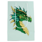 Green Dragon Portrait Mittlere Geschenktüte (Rückseite)