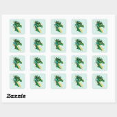 Green Dragon Portrait Quadratischer Aufkleber (Blatt)