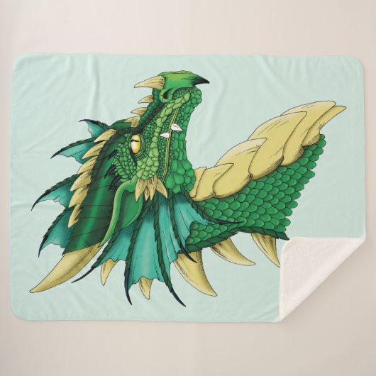 Green Dragon Portrait Sherpadecke (Vorderseite (Horizontal))