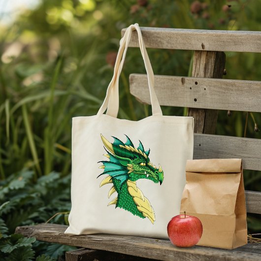Green Dragon Portrait Tragetasche