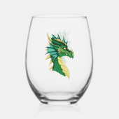 Green Dragon Portrait Weinglas Ohne Stiel (Vorderseite)