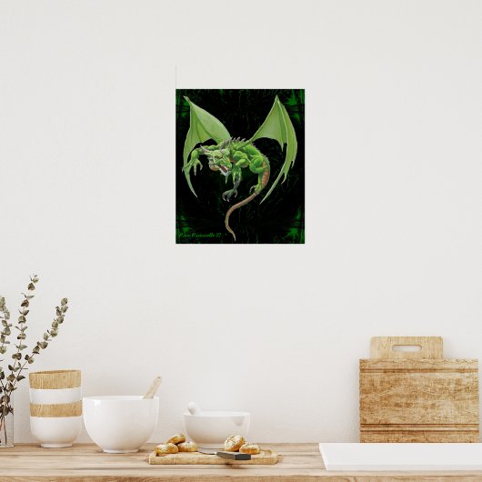 Green Dragon Print Poster (Küche)