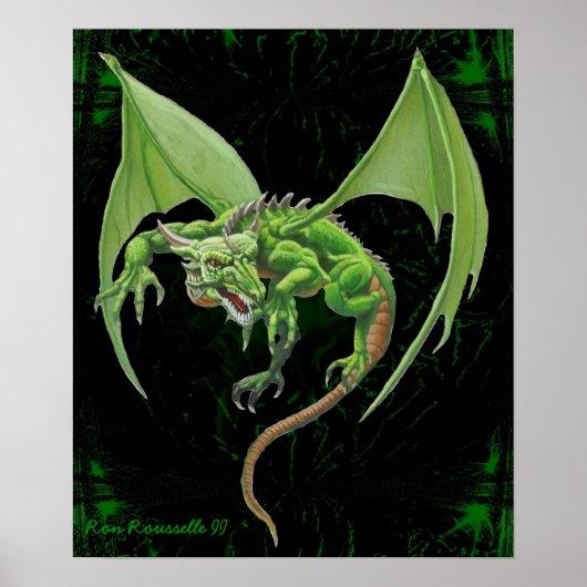 Green Dragon Print Poster (Vorne)