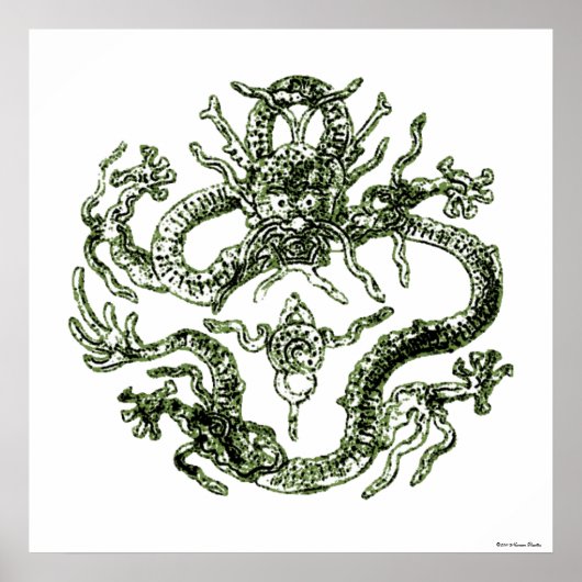 Green Dragon Print Poster (Vorne)