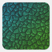 Green Dragon Scale Quadratischer Aufkleber (Vorderseite)