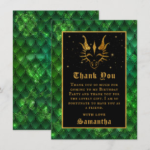 Green Dragon Scales Gold Imitate Glitzer Geburtsta Dankeskarte