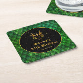 Green Dragon Scales Gold Imitate Glitzer Geburtsta Rechteckiger Pappuntersetzer (angewinkelt)