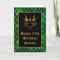 Green Dragon Scales Imitate Glitzer Happy Birthday