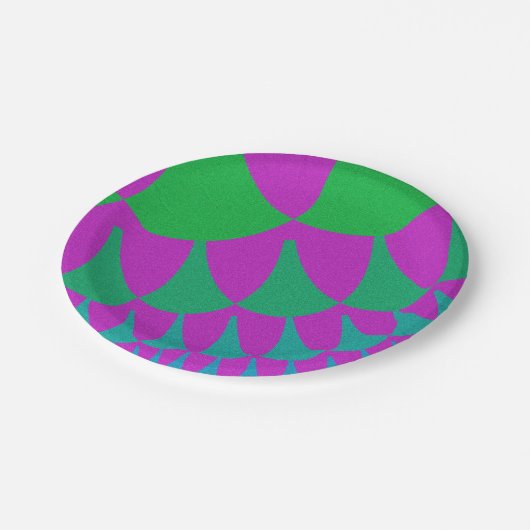 Green Dragon Scales Pappteller (Schrägansicht)