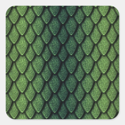 Green Dragon Scales Quadratischer Aufkleber (Vorderseite)