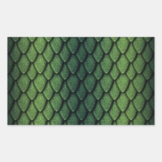 Green Dragon Scales Rechteckiger Aufkleber (Vorderseite)