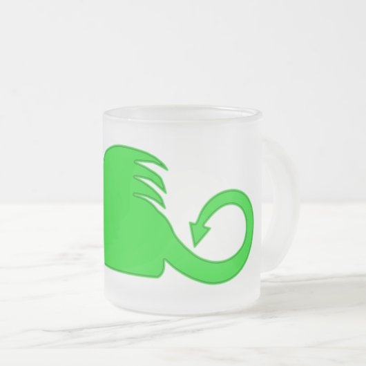 Green Dragon Silhouette Mattglastasse (VorderseiteRechts)