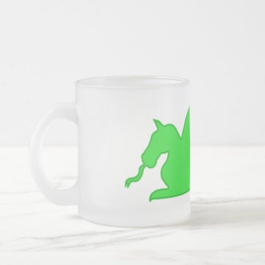 Green Dragon Silhouette Mattglastasse (Links)