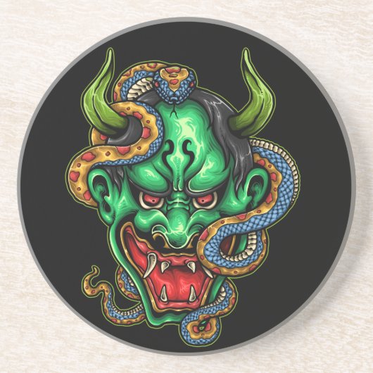 Green Dragon Tattoo Getränkeuntersetzer (Vorne)