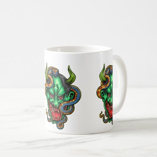 Green Dragon Tattoo Kaffeetasse (VorderseiteRechts)